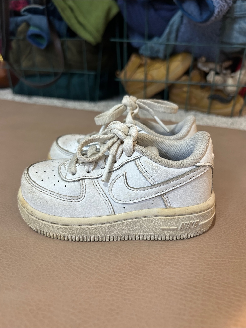 Nike Kids White Low-Top Sneakers with Ivory Sole